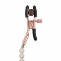 Rosy Gold Pearls - Regulowane klamry z dekoracyjnym łańcuszkiem Rosy Gold