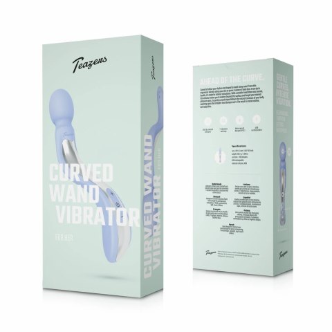 Teazers Curved Wand masażer silikonowy fioletowy USB wodoodporny Teazers