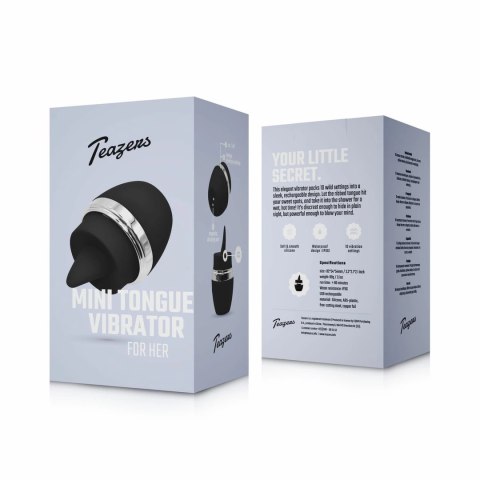 Teazers Mini Tongue Vibrator Black - kompaktowy masażer silikonowy USB Teazers