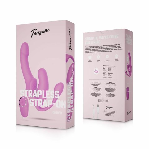 Teazers Strapless Strap-On Pink - System bezpaskowy z wibracjami i pilotem Teazers