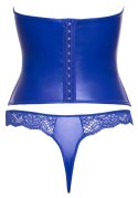 Cottelli Lingerie Corset niebieski S model z koronką i wetlook Cottelli