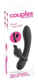 Couples Choice Duo Vibrator 3w1 z pierścieniem, silikonowy, wodoodporny Couples Choice