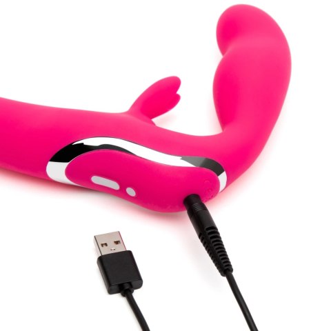 Happy Rabbit Strapless Strap-On Pink rożowy silikonowy model 23cm USB Happy Rabbit
