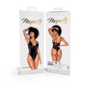 Mapale Bodysuit XL Vinyl Wet Black z siateczką i zamkiem Mapale