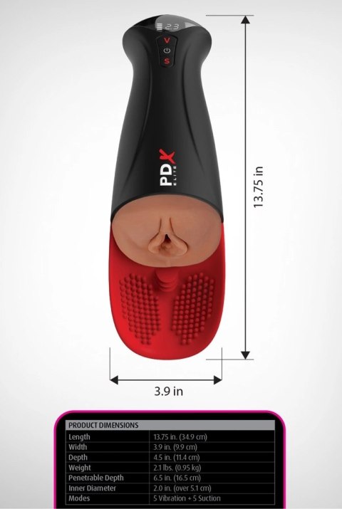 PDX Elite Fuck-O-Matic Pro XL Brązowy - Automatyczny System Masażu XL PDX
