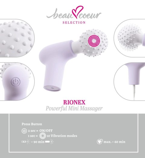 Beau coeur RIONEX Mini - kompaktowy masażer punktowy USB, silikonowy Beau coeur