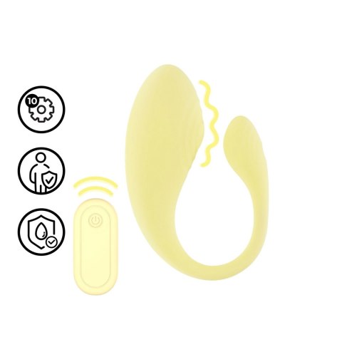 Loveline G-Spot Remote Control Vibe żołty - 10 trybow, model C-shape Loveline by Shots