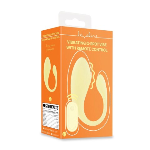 Loveline G-Spot Remote Control Vibe żołty - 10 trybow, model C-shape Loveline by Shots