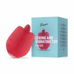 Teazers Rose Model - Wibrujący Symulator z Funkcją Licking, Czerwony Teazers