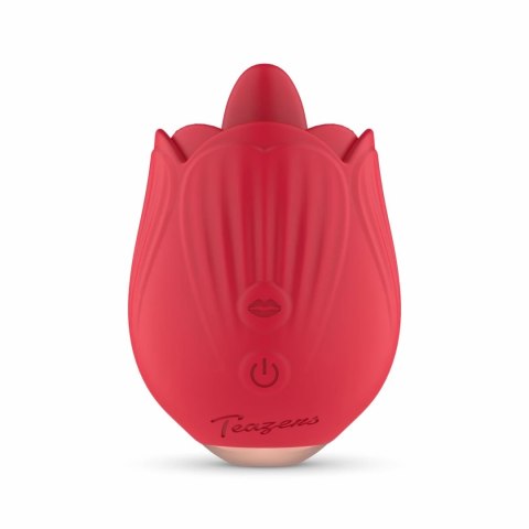 Teazers Rose Model - Wibrujący Symulator z Funkcją Licking, Czerwony Teazers
