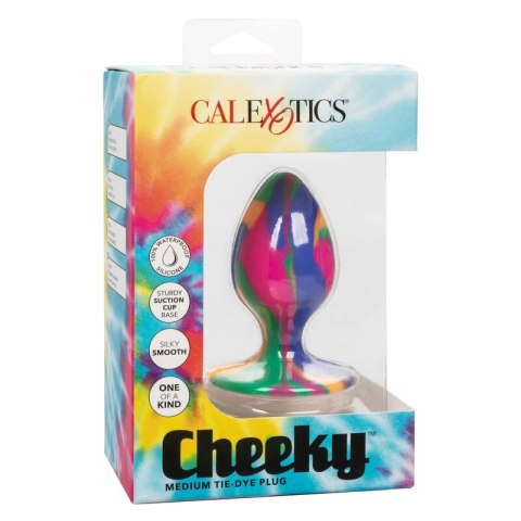 CalExotics Cheeky Medium Tie Dye - silikonowa zatyczka z przyssawką, kolorowa CALEXOTICS