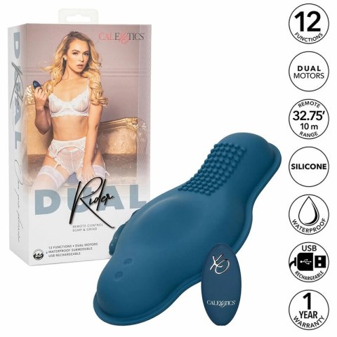 CalExotics Dual Rider Bump & Grind - masażer z podwojnym silnikiem, niebieski CALEXOTICS