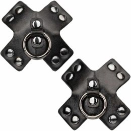 CalExotics Euphoria O-Ring nakładki na piersi czarne, metalowe detale CALEXOTICS