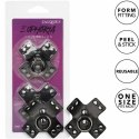CalExotics Euphoria O-Ring nakładki na piersi czarne, metalowe detale CALEXOTICS