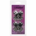 CalExotics Euphoria O-Ring nakładki na piersi czarne, metalowe detale CALEXOTICS