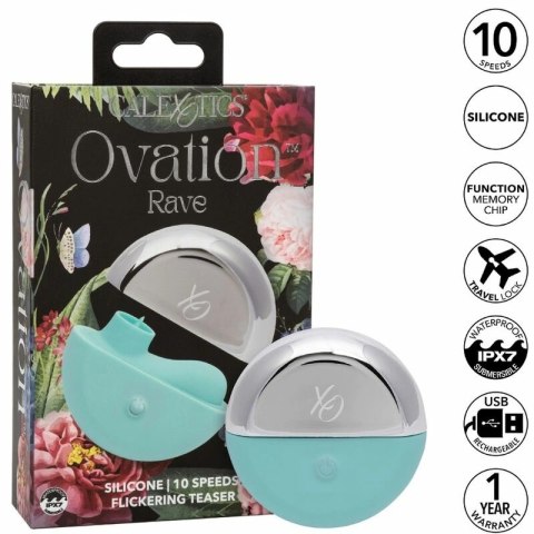 CalExotics Ovation Rave Aqua Green - stymulator z 10 trybami pracy i etui CALEXOTICS