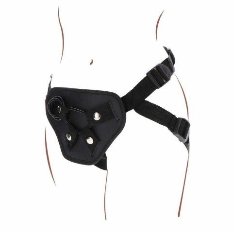 Get Real Uprząż Deluxe z regulacją, 3 silikonowe pierścienie, czarna GET REAL