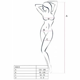 Passion BS019 bodystocking czarny, kabaretka, jeden rozmiar Passion