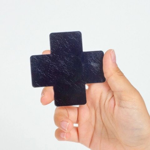 Secret Play WOW Cross Osłony na piersi holograficzne czarno-rożowe 8 cm SECRETPLAY