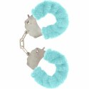 TOYJOY Furry Fun stalowe mankiety z niebieskim pluszem, klucze TOYJOY