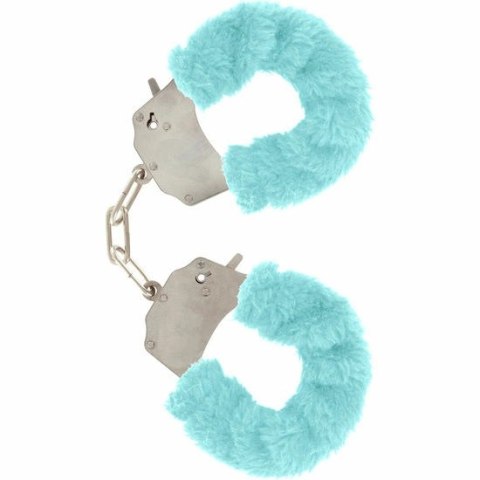 TOYJOY Furry Fun stalowe mankiety z niebieskim pluszem, klucze TOYJOY