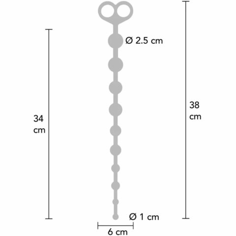 ToyJoy Flexible Beads - Elastyczne kulki silikonowe 38 cm czarne TOYJOY