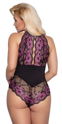Cottelli Curves Body dwukolorowe z kwiatową koronką 2XL Cottelli