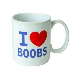 Happy Jackson Kubek ceramiczny I Love Boobs 400ml biały prezent Kemis