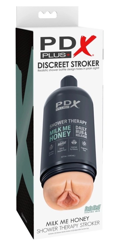 PDX Plus Shower Milk Me Honey Ligh - Dyskretna maszyna intymna, 20,7 cm PDX