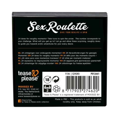Tease & Please Sex Roulette Naughty Play gra planszowa 24 wyzwania Tease & Please