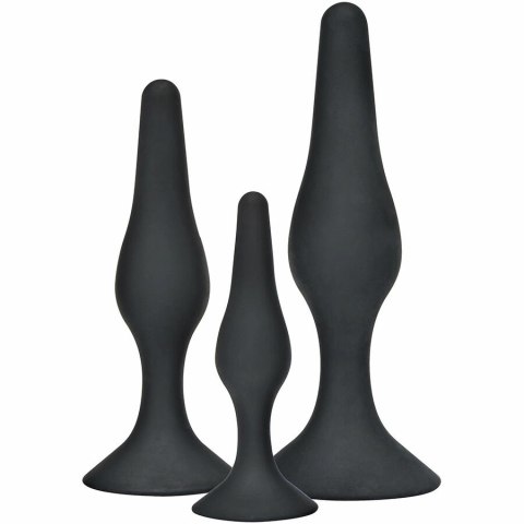 ToyJoy Curvy Companions Zestaw 3 zatyczek anatomicznych silikon czarny TOYJOY