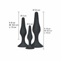 ToyJoy Curvy Companions Zestaw 3 zatyczek anatomicznych silikon czarny TOYJOY