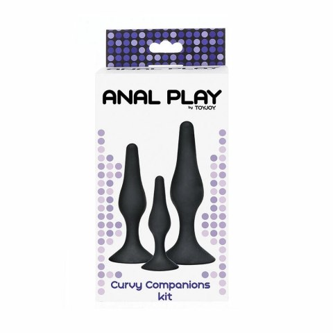 ToyJoy Curvy Companions Zestaw 3 zatyczek anatomicznych silikon czarny TOYJOY