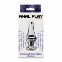 ToyJoy Diamond Bum Bijou Średni korek aluminiowy ze srebrnym kryształem 11 cm TOYJOY