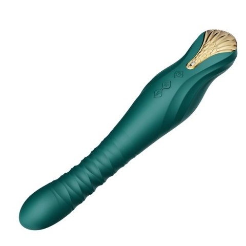 ZALO King Turquoise Green - urządzenie intymne PowerThrust, 30 cm Zalo