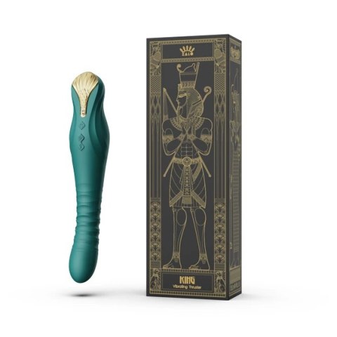 ZALO King Turquoise Green - urządzenie intymne PowerThrust, 30 cm Zalo