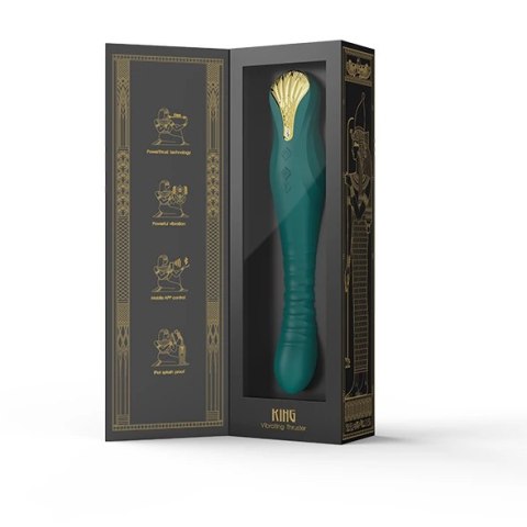ZALO King Turquoise Green - urządzenie intymne PowerThrust, 30 cm Zalo