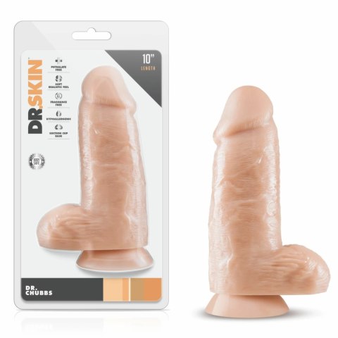 Blush Dr. Skin Dr. Chubbs Vanilla 25,5 cm - model z przyssawką, szeroki Dr Skin