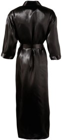 Cottelli Collection Długi Czarny Satynowy Szlafrok z Paskiem 2XL/3XL Cottelli