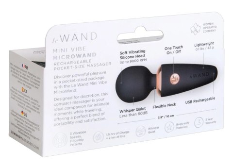 Le Wand Mini Microwand Black - kompaktowy masażer relaksacyjny USB Le Wand