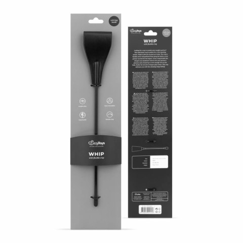 Luxe Whip Black - solidny bat z ekoskory 42,5 cm Easytoys