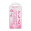 RealRock Crystal Clear model karbowany 17 cm z przyssawką, transparentny RealRock by Shots