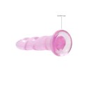 RealRock Crystal Clear model karbowany 17 cm z przyssawką, transparentny RealRock by Shots