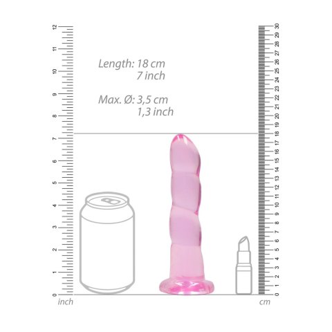 RealRock Crystal Clear model karbowany 17 cm z przyssawką, transparentny RealRock by Shots