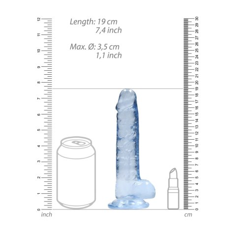 RealRock Crystal Clear model z anatomicznymi kulkami, 19 cm, przezroczysty RealRock by Shots