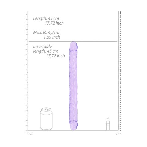 RealRock Crystal Clear podwojny model anatomiczny 45 cm przezroczysty RealRock by Shots