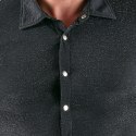 Svenjoyment Koszula Męska Lurex Srebrna 2XL z Kołnierzykiem Svenjoyment