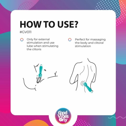 Aida Wand Massager - kompaktowy model wodoodporny USB, 10 trybow