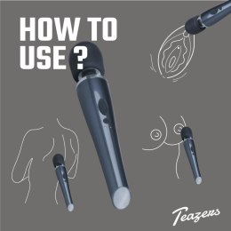 Black Lightning Wand - masażer wielofunkcyjny, 10 trybow, czarny