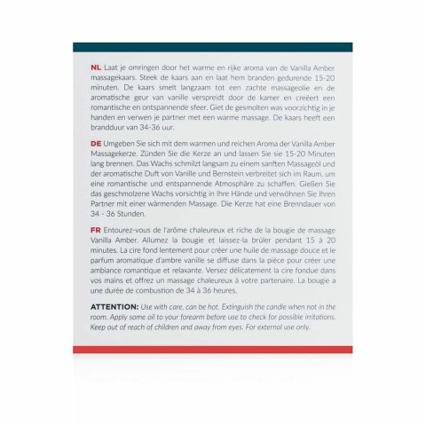 Exotiq Świeca do Masażu Vanilla Amber 200g - Relaksujący Olejek